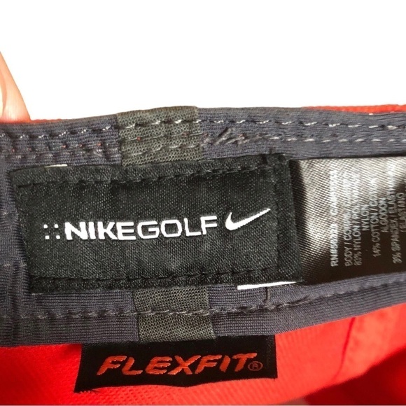 Nike Golf Hat Cap FlexFit 20XI Red & Black OS Logo Summer - Picture 5 of 6